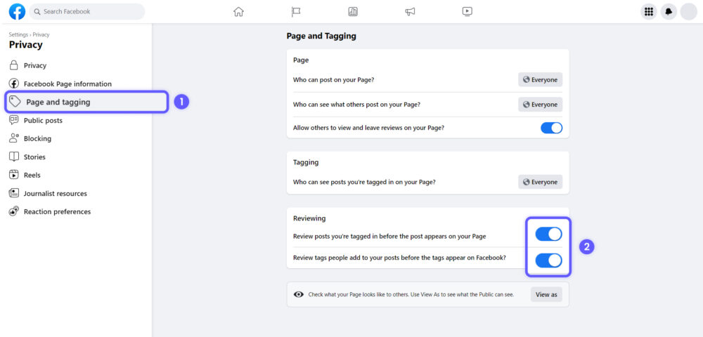 enable facebook recommendations on your page